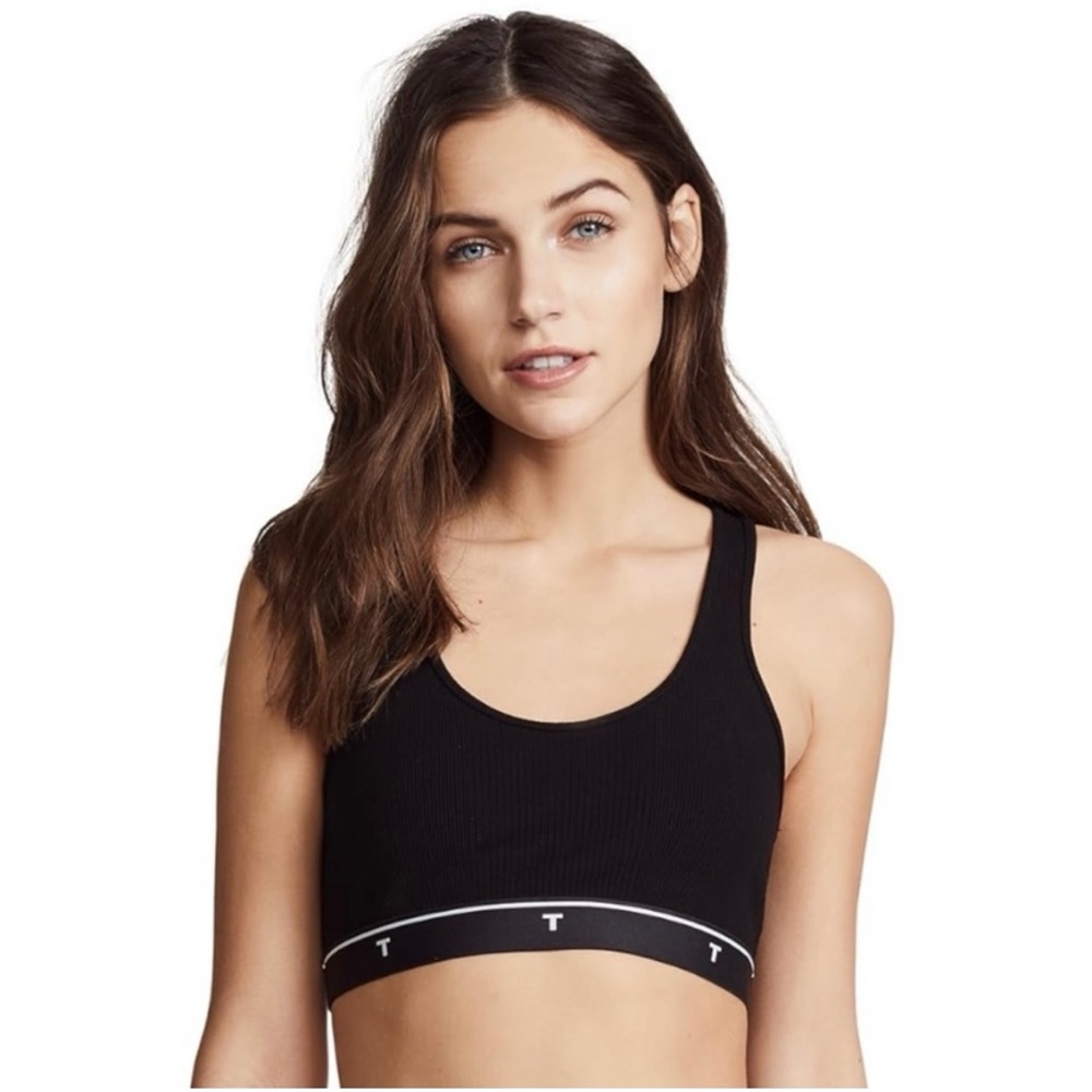 T by Alexander Wang rib cropped tank ribbed sports bra
